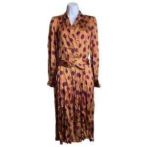 Vintage Francesca Of Damon For Starington‎ Saks Silk Dress Sz 6 Paisley Belted